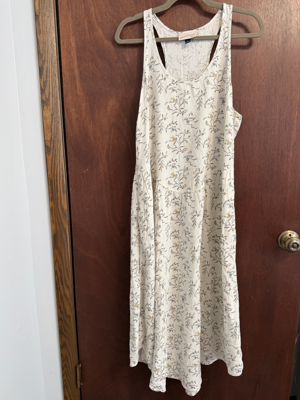 Universal Thread Cream Floral Tank Midi Dress